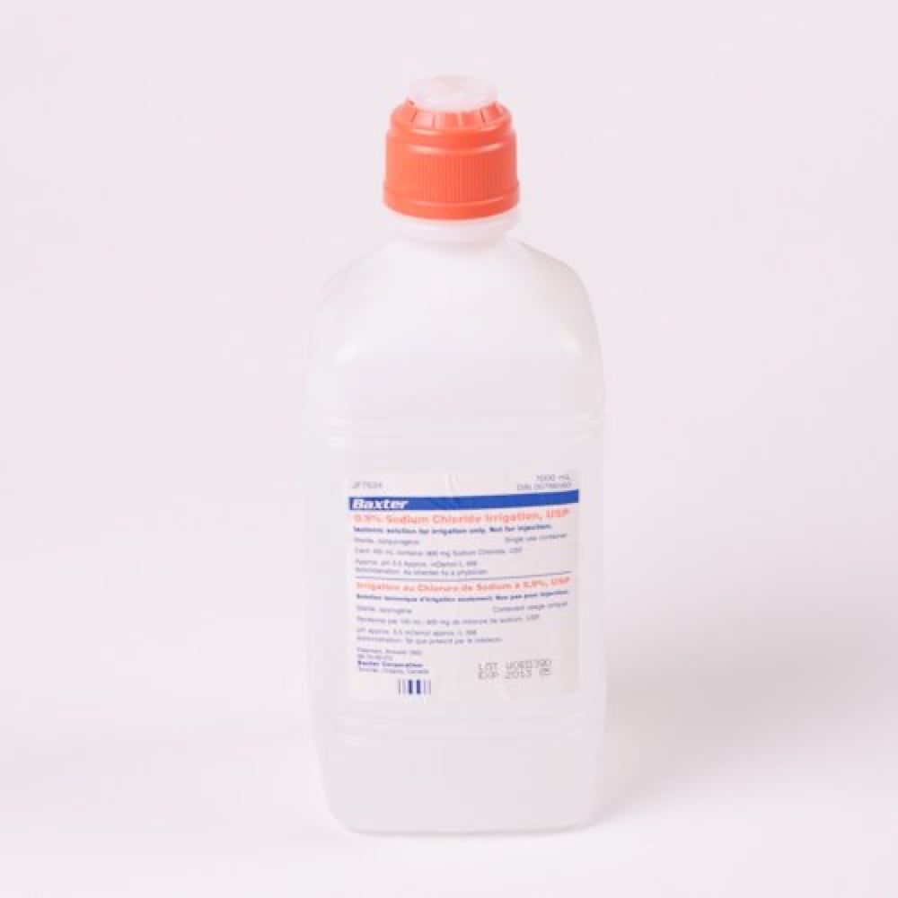 Chlorure de sodium 0.9% pour l’irrigation BAXTER, bouteille à verser en  plastique, 500mL